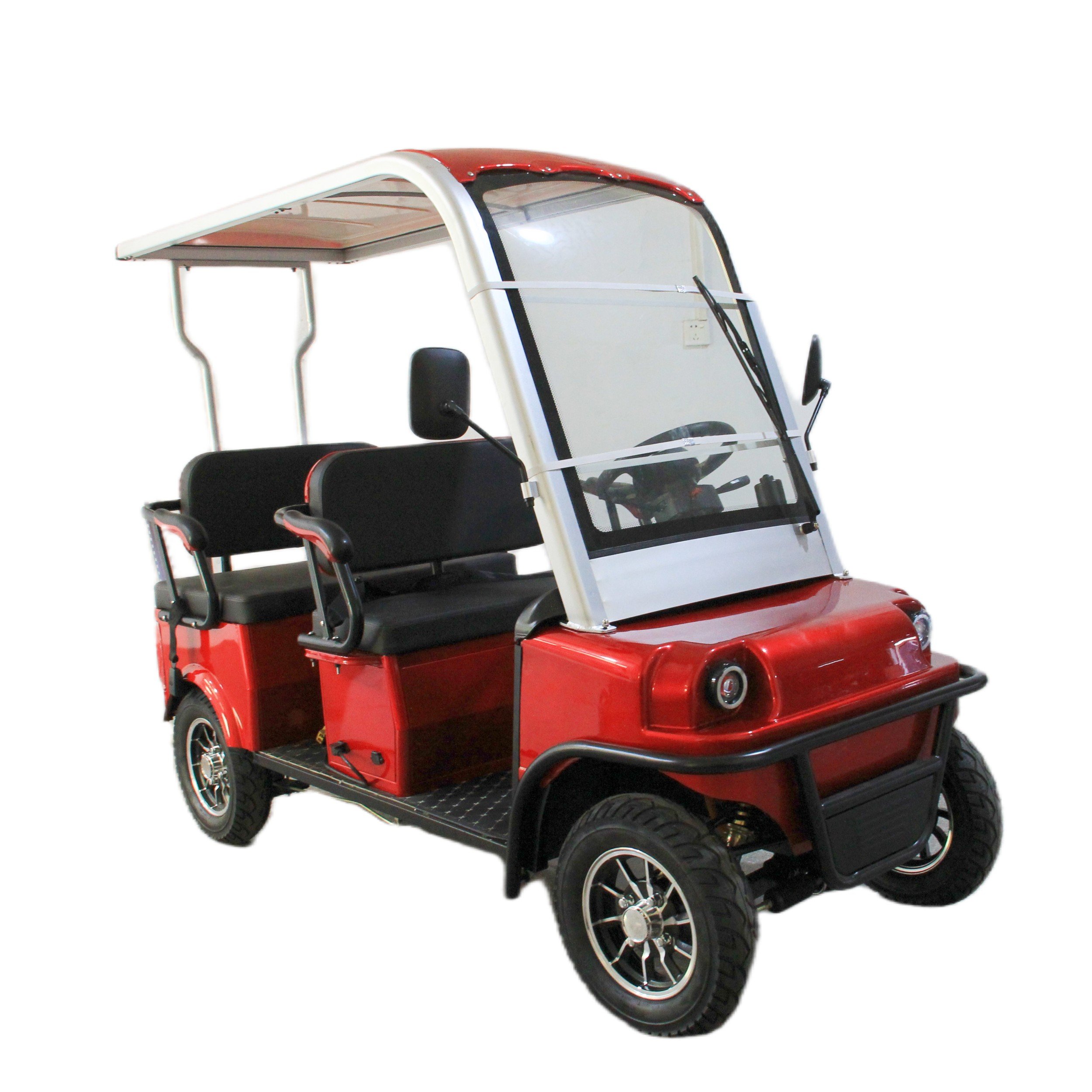 Four Seats Electric Golf Cart 1000W 60V Tourist Sightseeing Bus Passenger Scooter with Roof
